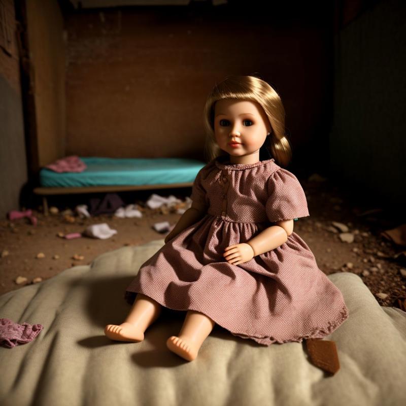 00137-4105026446 photo of realistic doll sitting on dirty mattress in abandoned basement wearing old dirty torn dress.jpg